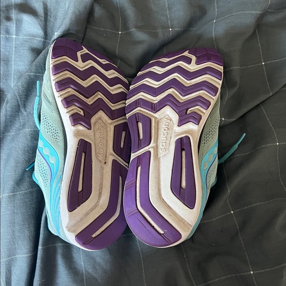 Saucony Women's Ride ISO Running Shoes - Light Blue/Purple - Picture 3 of 5